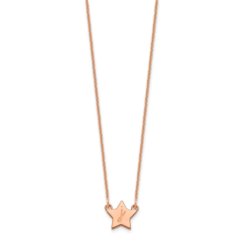 14k Rose Gold Initial Star Necklace