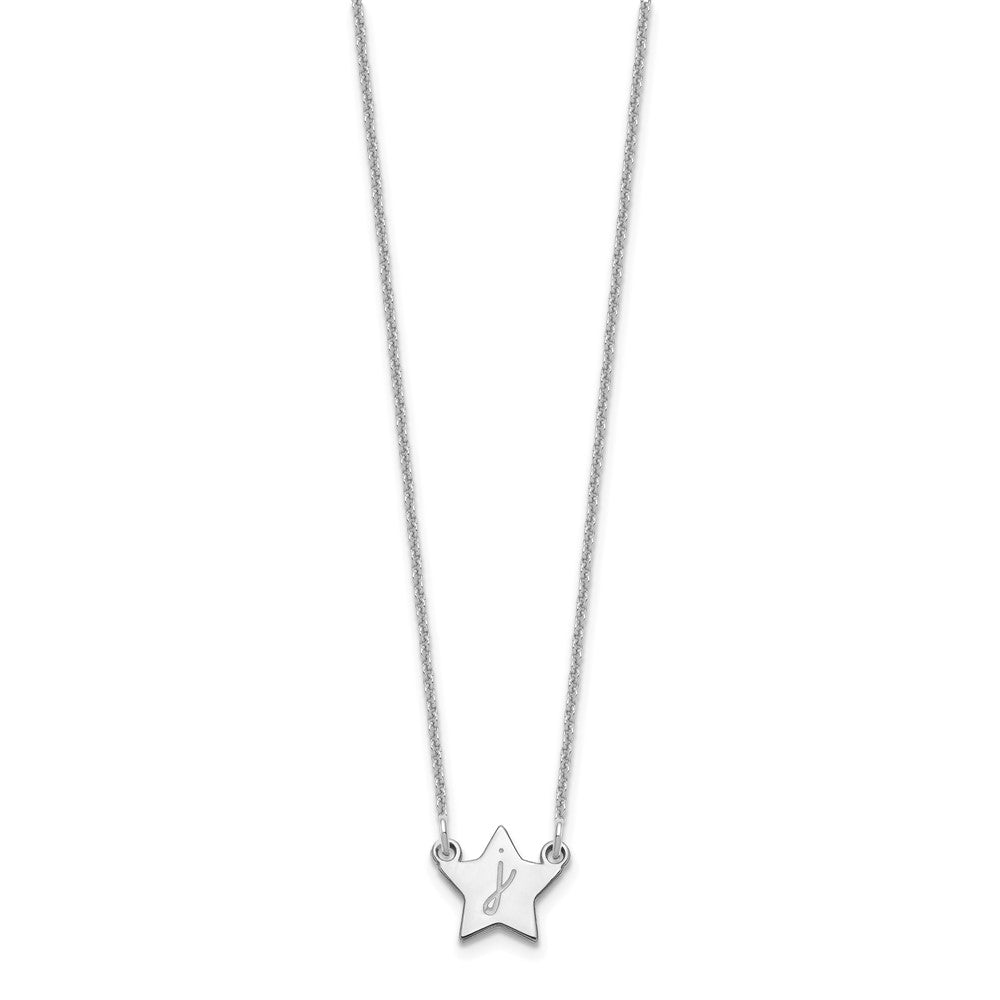 10k White Gold Initial Star Necklace