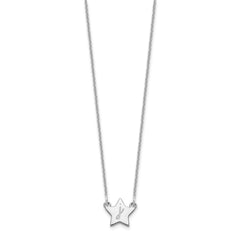 14k White Gold Initial Star Necklace