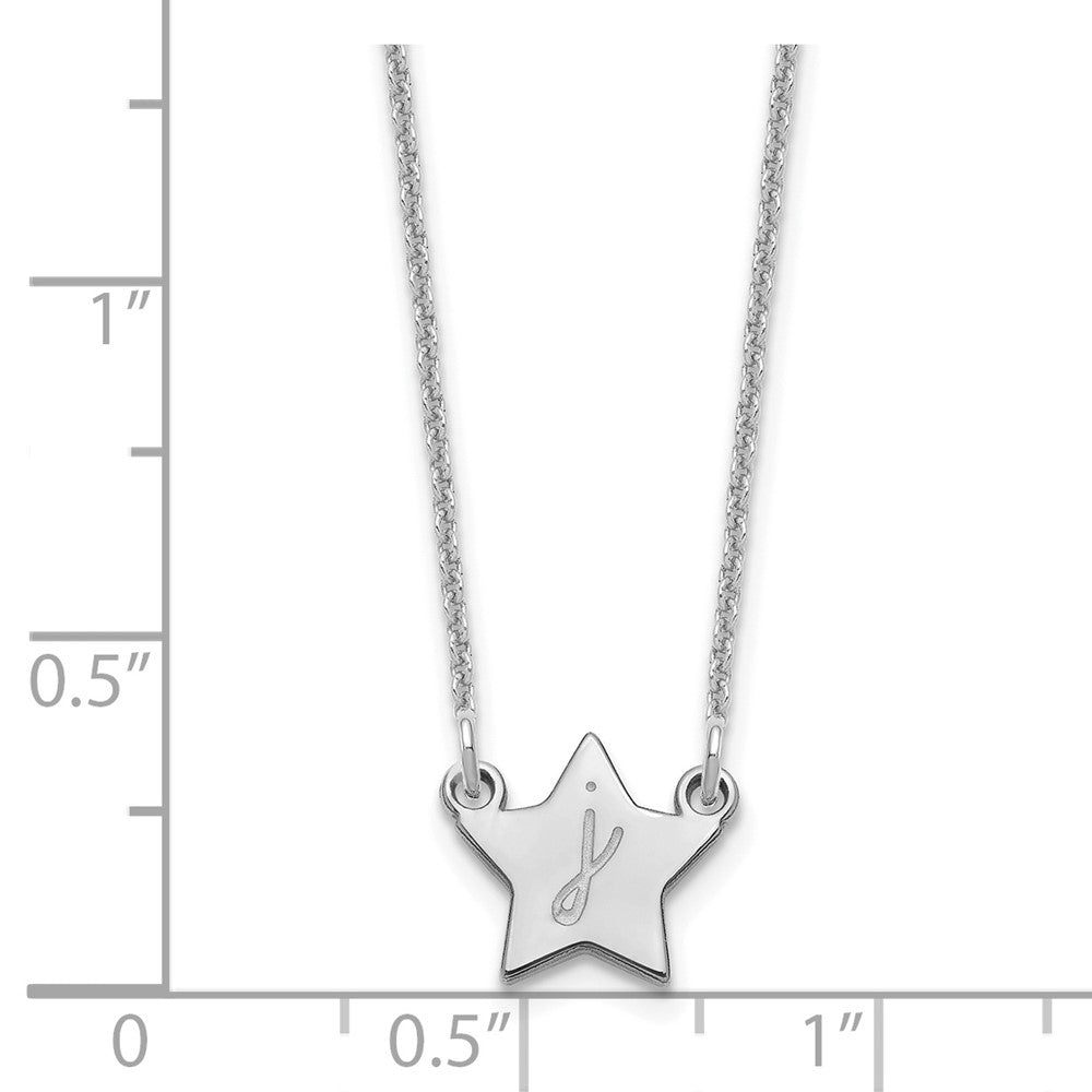 10k White Gold Initial Star Necklace