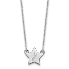 10k White Gold Initial Star Necklace