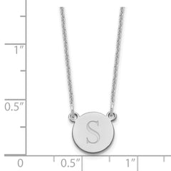 10k White Gold Round Initial Necklace