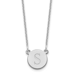 10k White Gold Round Initial Necklace