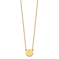 14k Yellow Gold Round Initial Necklace