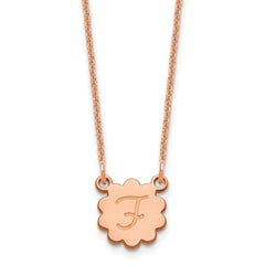 14K Rose Gold Initial Flower Necklace