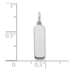 14k White Gold Small  Blank Bar Charm