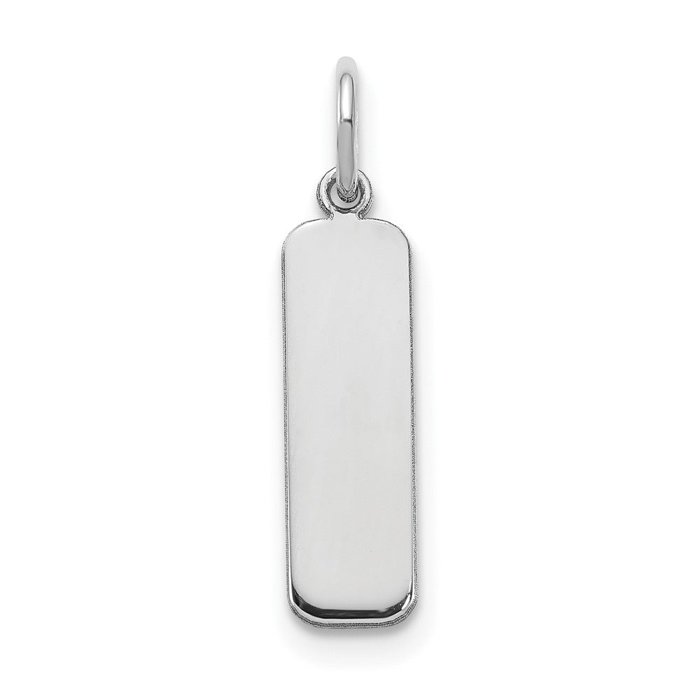 14k White Gold Small  Blank Bar Charm