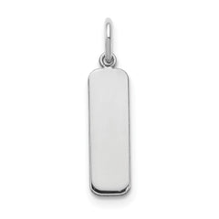 14k White Gold Small  Blank Bar Charm
