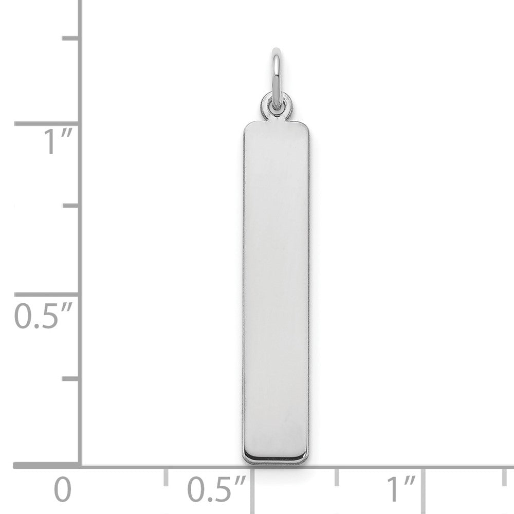 10k White Gold Large Blank Bar Charm