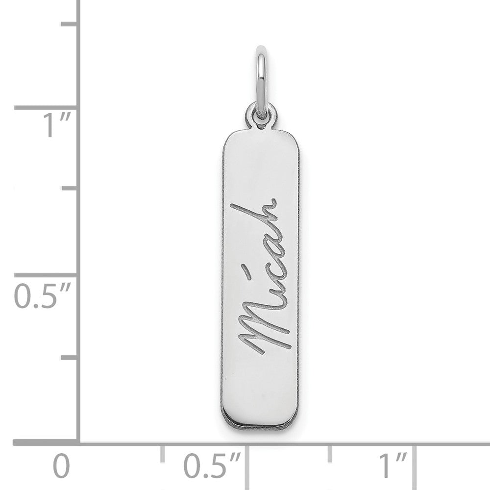 10k  White Gold Signature Bar Charm