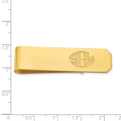 14KY Recessed Letters Monogram Money Clip