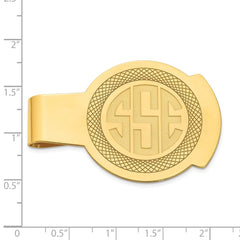 SS/Gold-plated Recessed Letter Monogram Round Money Clip