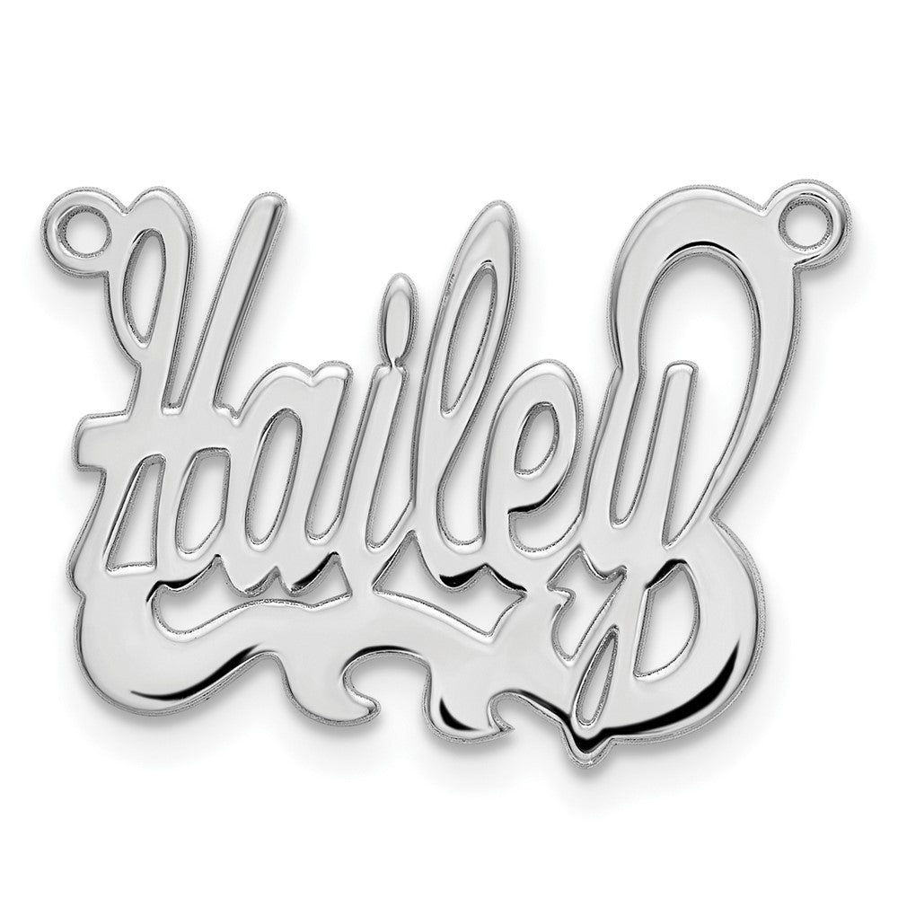 10k White Gold Polished Name Plate - 3