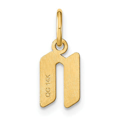 14ky Lowercase Letter N Initial Pendant