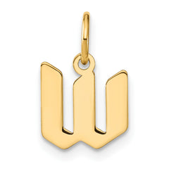 14ky Lowercase Letter W Initial Pendant