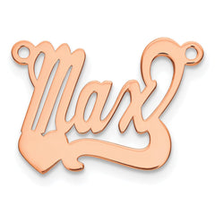 Sterling Silver/rose-plated Polished Heart Name Plate