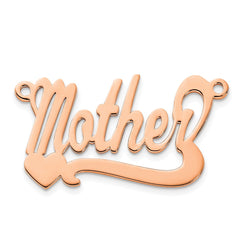 Sterling Silver/rose-plated Polished Heart Name Plate