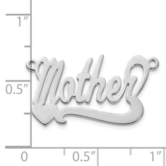 14k White Gold Polished Heart Name Plate - 6