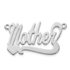 14k White Gold Polished Heart Name Plate - 6