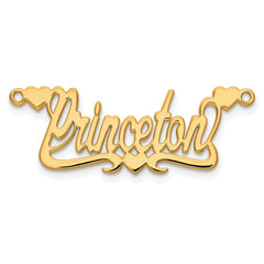 Sterling Silver/Gold-plated Polished Hearts Name Plate