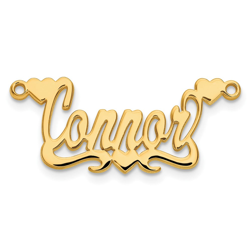 Sterling Silver/Gold-plated Polished Hearts Name Plate