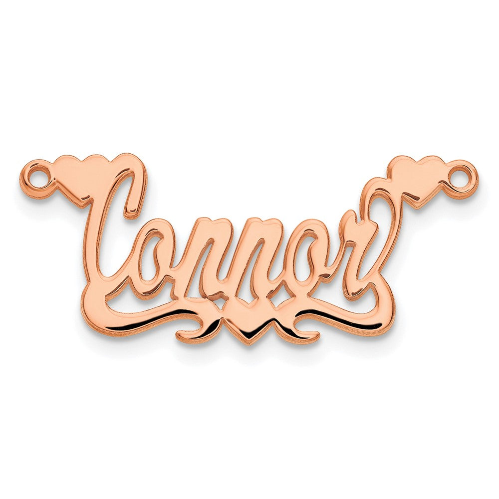 14k Rose Gold Polished Hearts Name Plate