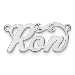 Sterling Silver/Rhodium-plated Polished Name Plate - 3