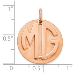 Sterling Silver/Rose-plated Reversible Monogram Disc Charm