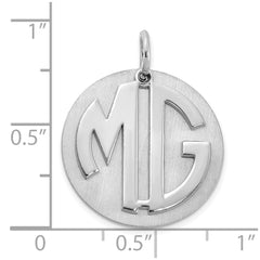 Sterling Silver/Rhodium-plated Reversible Monogram Disc Charm