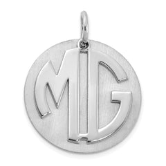 Sterling Silver/Rhodium-plated Reversible Monogram Disc Charm