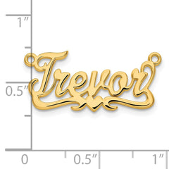Sterling Silver/Gold-plated Polished Heart Name Plate - 4