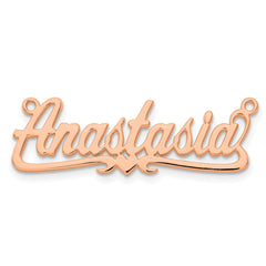 Sterling Silver/Rose-plated Polished Heart Name Plate - 3