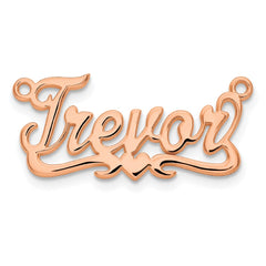 Sterling Silver/Rose-plated Polished Heart Name Plate - 3