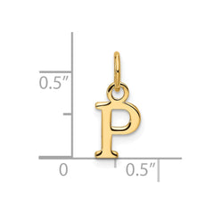 14ky Cutout Letter P Initial Pendant - 2