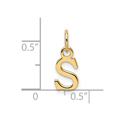 14ky Cutout Letter S Initial Pendant - 2