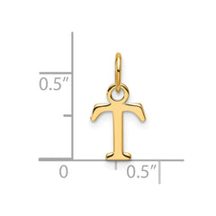 14ky Cutout Letter T Initial Pendant - 2