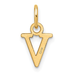 14ky Cutout Letter V Initial Pendant - 2