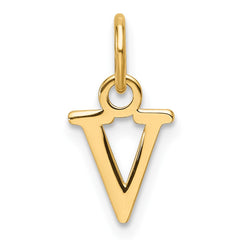 14ky Cutout Letter V Initial Pendant - 2