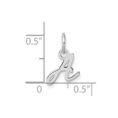 14K White Gold Uppercase Letter A Initial Charm