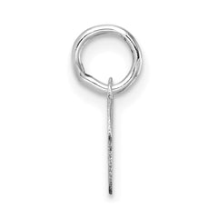 14K White Gold Uppercase Letter V Initial Charm