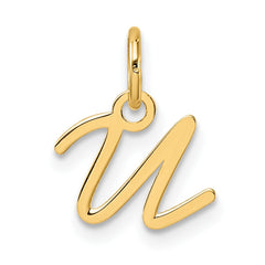 14K Uppercase Letter U Initial Charm