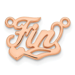 Sterling Silver/Rose-plated Polished Heart Name Plate - 2