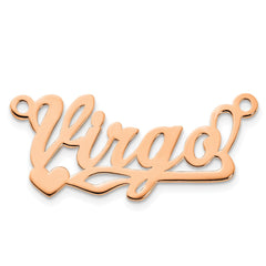 Sterling Silver/Rose-plated Polished Heart Name Plate - 2