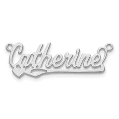 10k White Gold Polished Heart Name Plate - 2