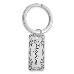 Sterling Silver/Rhodium-plated Two Sided Personalized Key Chain