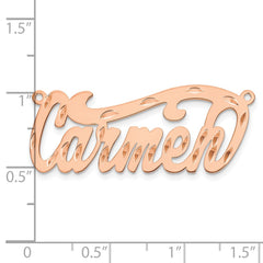 14k Rose Gold Diamond-cut Name Plate - 4