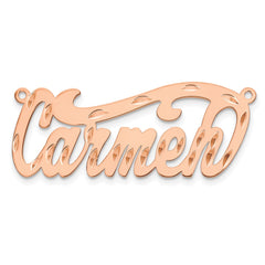 14k Rose Gold Diamond-cut Name Plate - 4