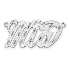 Sterling Silver/Rhodium-plated Diamond-cut Name Plate - 6