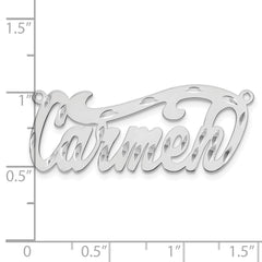 Sterling Silver/Rhodium-plated Diamond-cut Name Plate - 6