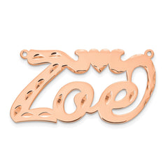 Sterling Silver/Rose-plated Diamond-cut Heart Name Plate - 2